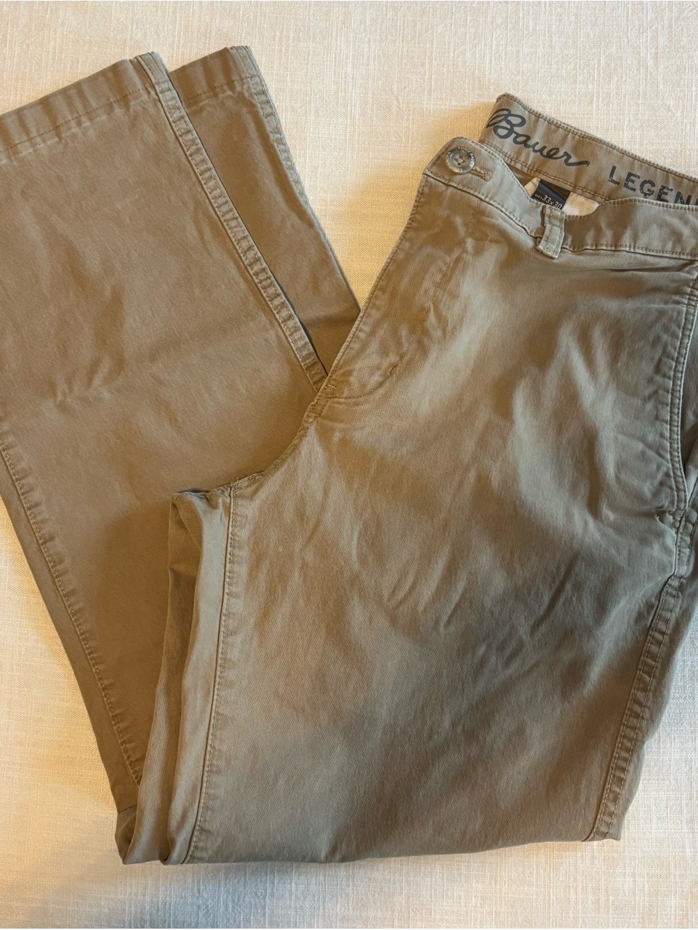Eddie Bauer Men's Khaki Chinos - Olive Tan